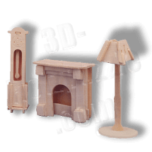 Kamin Uhr Lampe 3D Holzpuzzle ab 3,38 EUR