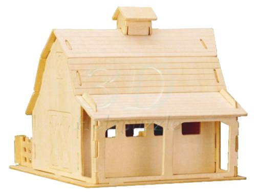 Bauernhof-Stall 3D Holzpuzzle – 19 Teile