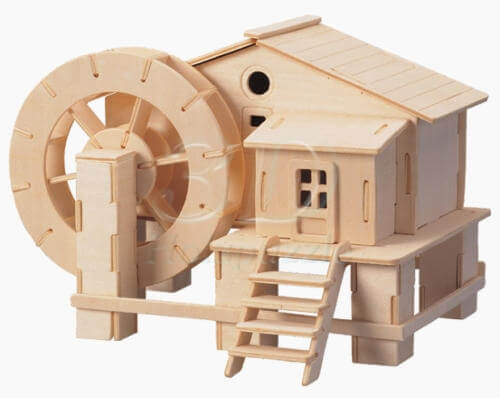 Wassermühle 3D Holzpuzzle – 65 Teile