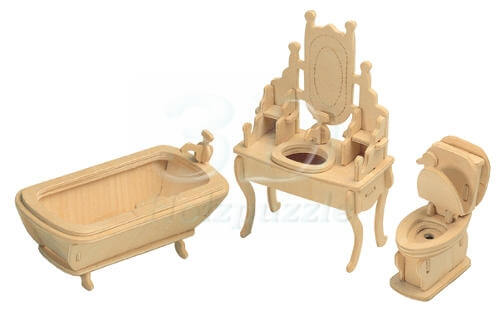 Badezimmermöbel 3D Holzpuzzle – 44 Teile