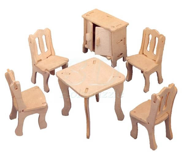 Esszimmermöbel 3D Holzpuzzle – 27 Teile