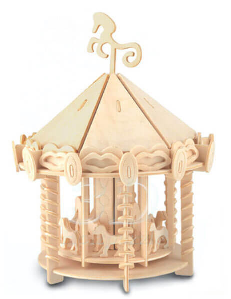 Kinderkarussell 3D Holzpuzzle – 146 Teile