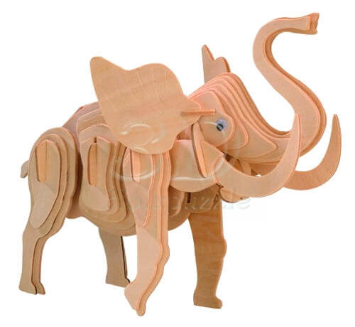 Elefant 3D Holzpuzzle – 53 Teile