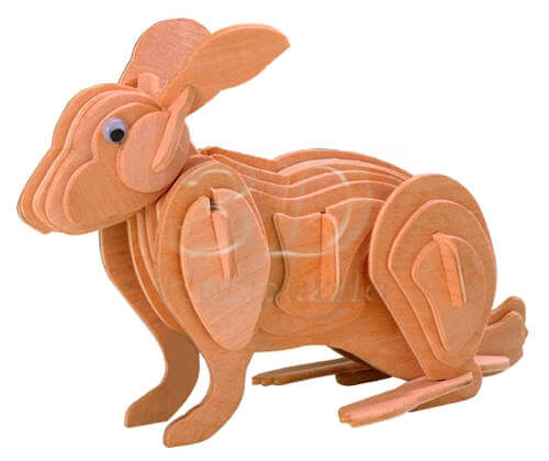 Hase 3D Holzpuzzle – 43 Teile