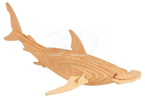 Hammerhai 3D Holzpuzzle – 24 Teile