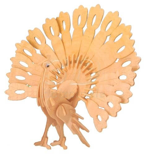 Pfau 3D Holzpuzzle – 59 Teile